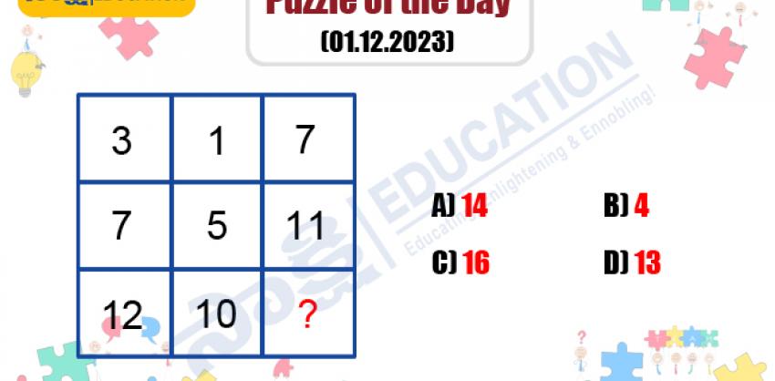 Puzzle of the Day (01.12.2023)  Logic Puzzle   Critical Thinking Puzzle