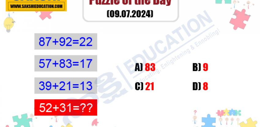 Puzzle of the Day for Competitive Exams   Math Missing Number Logic Puzzle   sakshieducationdailypuzzles