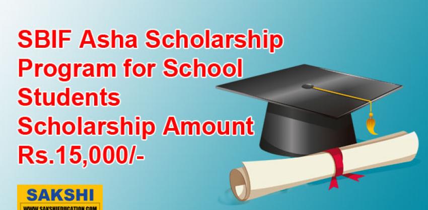 SBIF Asha Scholarship Program for School Students  SBIF Asha Scholarship Program  Scholarship certificate for the SBIF Asha Program  Educational support provided by SBI Foundation  