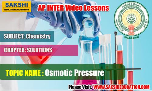 AP Senior Inter Chemistry Videos - Solutions - Osmotic Pressure