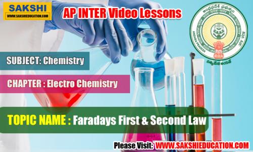 AP Senior Inter Chemistry Videos -  Electro Chemistry - Faradays First And Second Law 