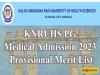 KNRUHS PG Medical Admission 2023 Provisional Merit List