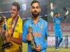 Suryakumar Yadav with the ICC Men's T20 Cricketer of the Year award.  ICC Awards 2023 Winners Full List  Virat Kohli receiving the ICC Men's ODI Cricketer of the Year award.