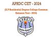 Admissions announcement  Application process   Admissions for the academic year 2024-25  AP Residential Degree College Common Entrance Test Set-2024 notification    APRDC CET 2024 Notification   AP Residential Educational Institutions Society 