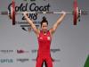 Mirabai Chanu finishes 3rd in group B of World Cup  Mirabai Chanu lifting weights at IWF World Cup