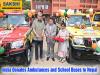 India Donates Ambulances and School Buses to Nepal