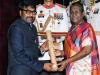 Telugu actor Chiranjeevi honored with Padma Vibhushan  Megastar Chiranjeevi  Chiranjeevi receiving Padma Vibhushan from President Draupadi Murmu  