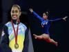 Deepa Karmakar holding her gold medal at the Asian Senior Gymnastics Championships  Dipa Karmakar becomes first Indian gymnast to win gold in Asian Senior Championships