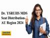 Dr. YSRUHS MDS Seat Distribution for AU Region - 2024-25
