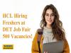 HCL Hiring Freshers at DET Job Fair  DET job fair for unemployed youth  HCL hiring 500 trainees Job fair by Directorate of Employment and Training  Unemployed youth at job fair seeking opportunities  