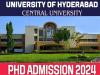 PhD courses admissions at Hyderabad University  University of Hyderabad PhD admission 2024-25 announcement  PhD courses application invitation University of Hyderabad 2024-25  University of Hyderabad JRF exemption for PhD admissions 2024-25  