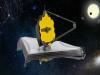 James Webb Space Telescope in space observing a distant galaxy  Astronomers Find Frozen Water Beyond Solar System Using James Webb Telescope