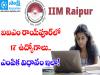 iim raipur recruitment 2025 apply online