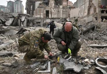 Destroyed buildings in Ukraine from missile attacks  G7 leaders accuse China of ‘enabling’ Russia war on Ukraine in stark warning